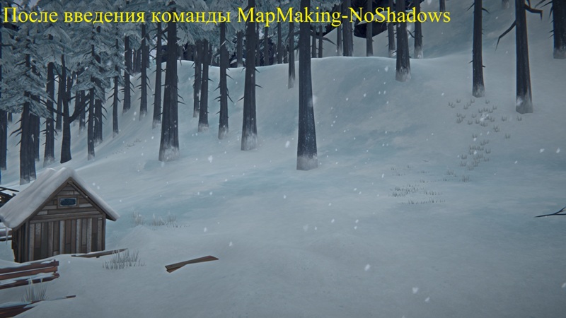 После введения команды MapMaking-NoShadows в игре The long dark