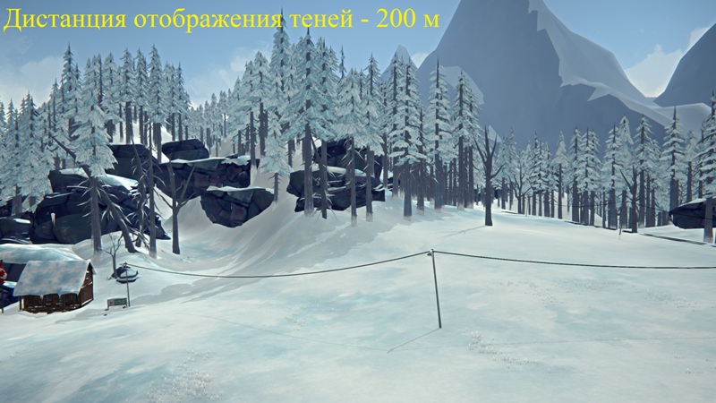 Дистанция отображения теней в игре The long dark составляет 200 метров