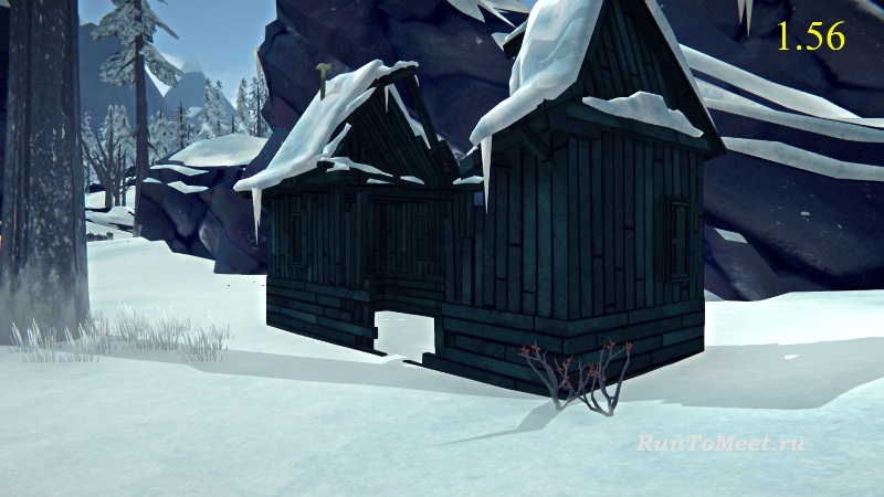 Внешний вид разрушенного домика на Загадочном озере в Зоне ловушек в игре The long dark версия 1.56