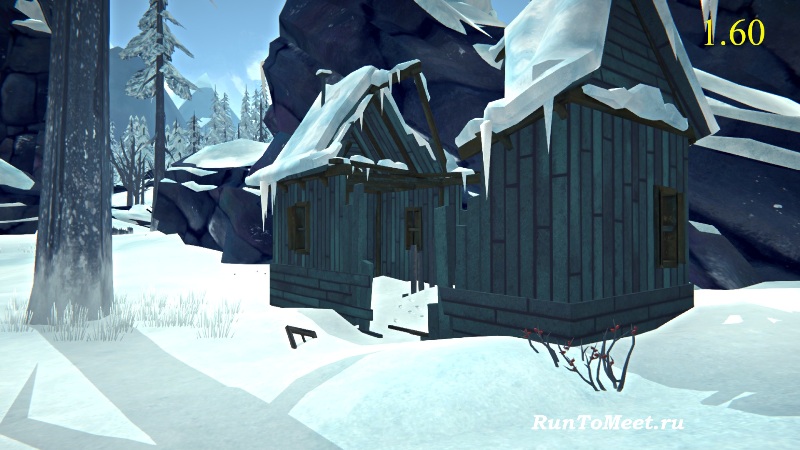 Внешний вид разрушенного домика на Загадочном озере в Зоне ловушек в игре The long dark версия 1.60