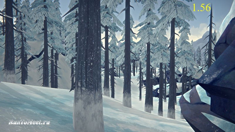 Лесной массив на Выжженном хребте в Отрадной долине в игре The long dark версия 1.56