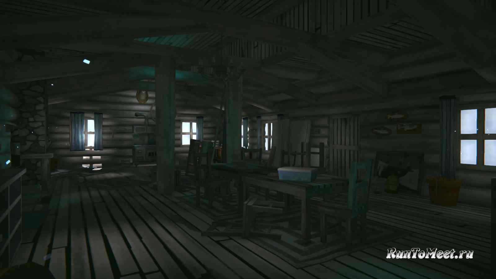 Первый этаж Охотничьего домика на Разбитой ЖД, в игре The long dark